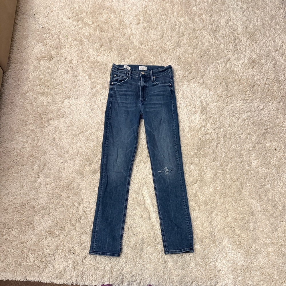 MOTHER Dark Blue Skinny Jeans